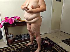 Cum and Watch Me Take My Shower, Showing Close Ups of My Phat Meaty Pussy and Thick Fat Ass