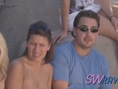 Blowjob and erotic romp in a wild and chaotic swinger orgy!