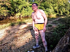 Amatör, Stor kuk, Homosexuell, Hårig, Onani, Utomhus, Offentlig, Solo