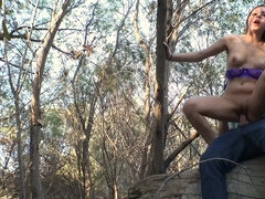 Hayden Hennessy gets boned in the woods after sucking hard dick in the car