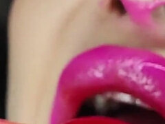 Valentine's Day Lip Fetish Sucking Lollipop and Kissing