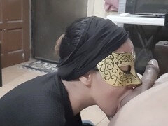 Aziatisch, Pijpbeurt, Sperma in mond, Filippijnse vrouw, Huisgemaakt, Vrijster, Masker, Zuigen