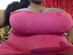 Ebony Lactating BBW Milking and Sucking Her Creamy Fat Tits