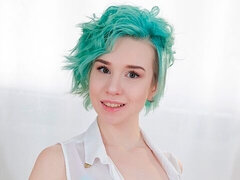 Green-haired angel Alice Klay likes intensive anal sex