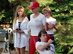 MILFs in wet clothes cuddling taking off boobies