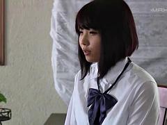 Ázsiai, Tekintélyes didik, Cumizás, Ujjazás, Elsö alkalom, Japán, Tini, Uniformis