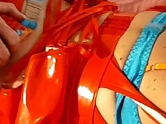 2470eoss - French Amateur, Clothed Sex, Satin Lingerie, Tight Lycra Dress, Rimming, Blowjob, Doggystyle