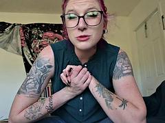 Amatoriale, Divertente, Occhiali, Hd, Umiliazione, Solo, Tatuaggi