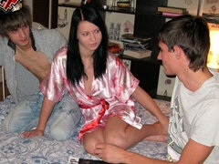 Obciąganie, Brunetka, Rogacz, Fetysz, Hardcore, Ogolona, Nastolatki, Cycki