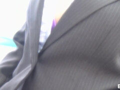 Asiatisch, Blasen, Faustfick, Fussjob, Büro, Schlampe