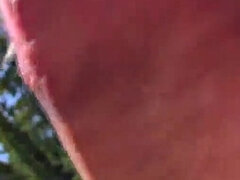 Enthousiasteling, Amerikaans, Blond, Pijpbeurt, Sperma in mond, Buiten