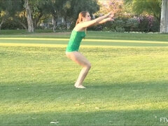 Nahaufnahme, Tanzen, Sporthalle, Absätze, Massage, Masturbation, Öffentlich, Sport