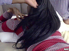 Noire, Noir ébène, Branlette thaïlandaise, Massage