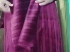 Indian Transgender Gaurisissy Looking Sexy in Pink Salwar Kurta Looking Like a Whore Housewife