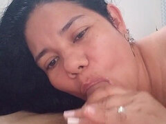 Kukk suging, Brunette, Par, Hjemmelaget, Husfrue, Latina, Moden, Kone