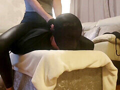 Bondage discipline sadomasochisme, Sperma shot, Dominatie, Dominante vrouw, Meesteres, Nylonstof, Panty, Slaaf