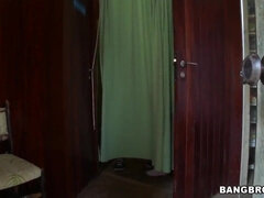 Two horny guys walking along Brazilian beach