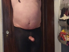 Humiliation Hands-free Slave Cumshot in Pantyhose