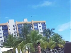 Grote mammen, Oudere vrouw, Vrouw, Rijpe lesbienne, Moeder, Naakt, Buiten, Openbaar