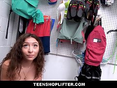 Amber Summer & Rusty Nails get caught and fucked hard by security officer in teen shoplifting video