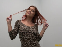 Redheaded Russian with bold charm captivates in a daring casting affair