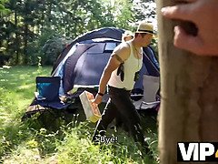 Isabella de Laa cheats on her boyfriend with VIP4K's big cock in a wild outdoor bet