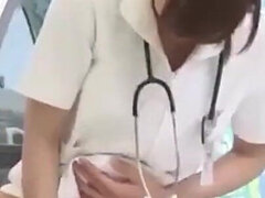 Asiatisch, Besamung, Arzt, Fingern, Japanische massage, Krankenschwester, Im freien, Muschi