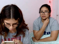 Young latin babes getting ready for passionate lesbian sex