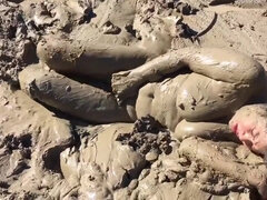 Stuck And Horny - Big tits covered in dirt and mud - fetish solo with BBW brunette mom