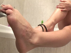 Fétiche, Talons, Lingerie, Chatte, Russe, Rasée, Solo, Nénés