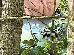 She's Caught Pussy Rubbing in the Woods Squirting on Her Car Hood