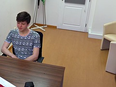 Real str8 amateur twink gets his ass fucked to get job