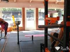 デカパイ, フェラチオ, 口内発射, ジム, ハードコア, キス, 淫乱熟女, ハメ撮り