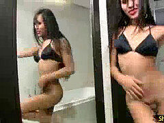 Avsugning, Brunett, Sperma shot, Dansar, Handjobb, Trosor, Shemale, Toalett