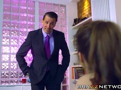 Lucia and Dani take turns fucking their student Dany while husband watches, then she gives him a shower and a blowjob in HD