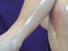 Sexy shoeplay and tease with my feet in clear block heels.mp4