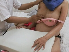 Pregnant Hijab Girl in Neighbor's Massage Therapist Deliciousness Invites Continue