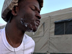 Enthousiasteling, Zwart, Homo, Groep, Orgie, Buiten, Pornster, Uniformpje