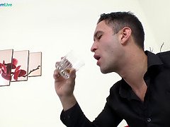 お尻, フェラチオ, 茶髪の, ハードコア, オマンコ, ティーン, ティーンアナル, 三人