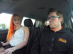 Redhead Chloe Davis banged by driving instructor