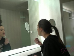 Velike joške, Rjavolaska, Girlfriend, Jeans, Hlačke, Prvoosebno snemanje seksa, Muco, Joške