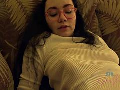 Lenna Lux gets her hairy pussy touched and creams from your fingers GFE