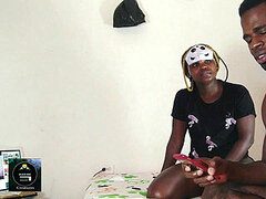 큰 음경, 흑인, 커플, 집에서 만든, 빨아들이는