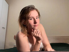 MilaPixie Bedtime Tease: Shy Blonde Teen Strips Pajamas & Plays with Dildo Solo