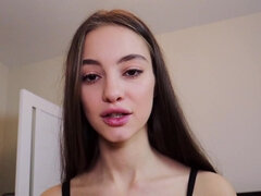 Long-haired bombshell with perky tits rides her boyfriend in POV