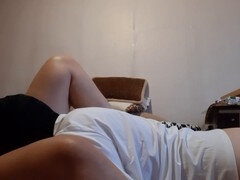 足, 自家製, レズビアン, なめる, オーガズム, スパンデックス, 義母