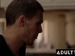 ADULT TIME - Bisexual Couple Seduces Bi-curious Twink Into His First Threesome