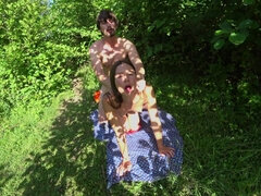 Good Fuck on Nature in Rays of Sun