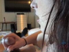 Grosse titten, Fussjob, Freundin, Handjob, Lingerie, Pov, Muschi, Strümpfe