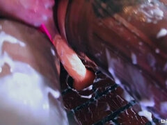 Amatör, Blondin, Sperma shot, Dildo, Ansiktsbehandling, Gloryhole, Läder, Suger